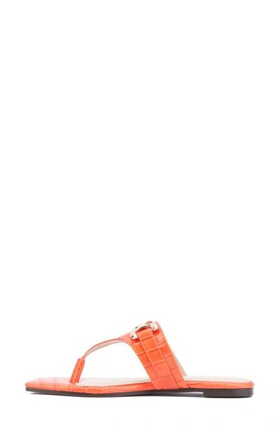 Shop Fashion To Figure Saralyn Croc Embossed Sandal In Neon Orange Croc