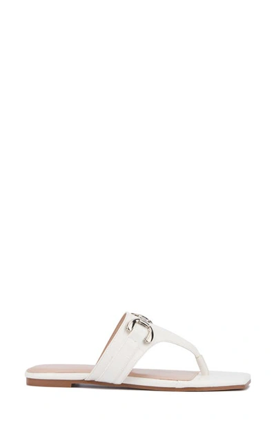 Fashion To Figure Saralyn Croc Embossed Sandal In White Croc