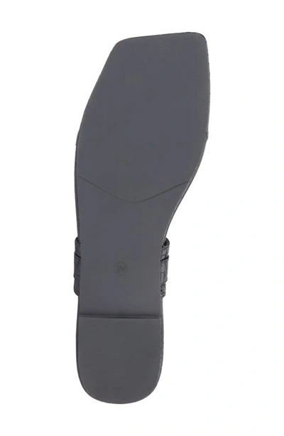 Fashion To Figure Saralyn Croc Embossed Sandal In Black Croc