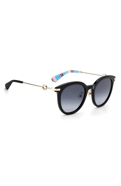Shop Kate Spade Keesey 53mm Gradient Cat Eye Sunglasses In Black/ Grey Shaded