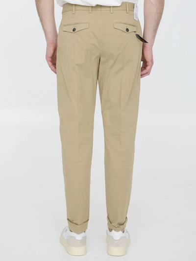 Pt Torino Beige Cotton Trousers In Beige