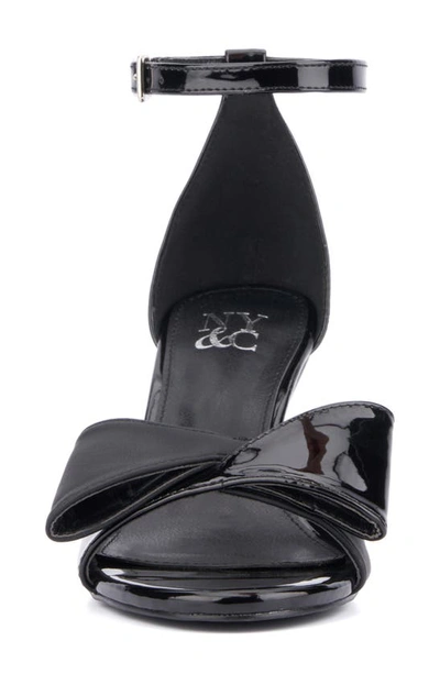 New York And Company Shelby Wedge Sandal In Black Combo