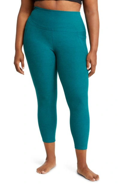 Shop Beyond Yoga Out Of Pocket High Waist Leggings In Lunar Teal Heather