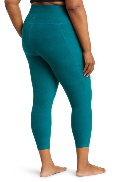 Shop Beyond Yoga Out Of Pocket High Waist Leggings In Lunar Teal Heather