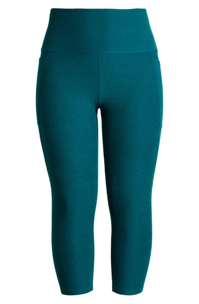 Shop Beyond Yoga Out Of Pocket High Waist Leggings In Lunar Teal Heather