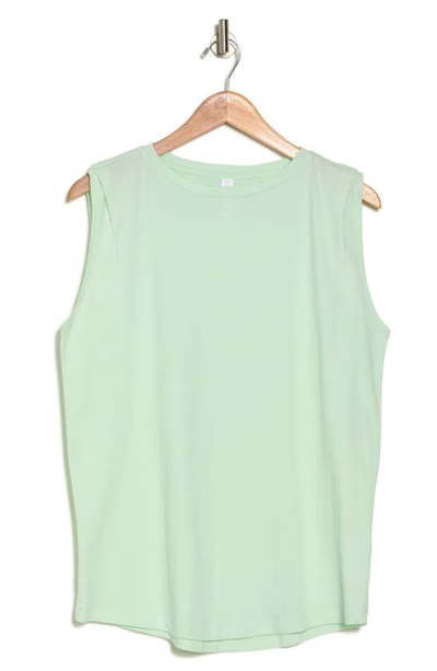 Shop Z By Zella Vintage Wash Relaxed Tank In Green Glimmer