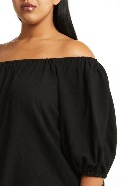 Topshop Curve Off The Shoulder Top In Black