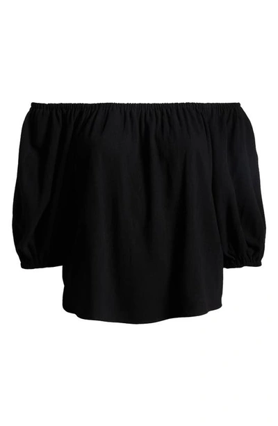 Topshop Curve Off The Shoulder Top In Black