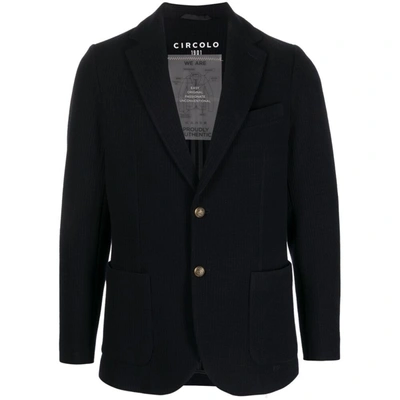 Shop Circolo 1901 Single-breasted Cotton Jacket In Blue