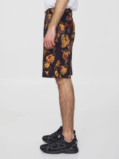 Shop Dior Cotton Seersucker Bermuda Shorts In Multicolor