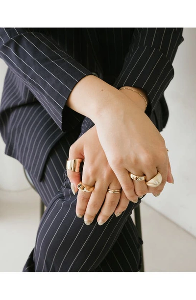 Shop Open Edit Set Of 2 Dome Rings In Gold