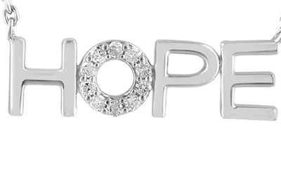 Shop Effy Sterling Silver Diamond Pavé Hope Necklace
