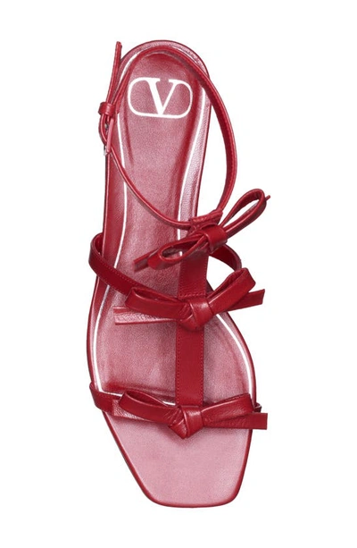 Shop Valentino Bow Ankle Strap Sandal In Rosso