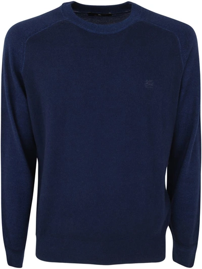 Shop Etro Hammer Crew Neck Sweater Clothing In Blue