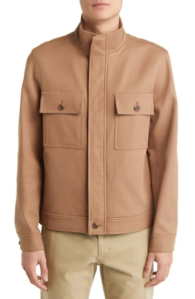 Shop Vince Stretch Cotton Twill Chore Jacket In Sequoia