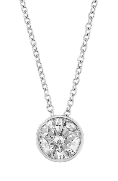 Shop Effy 14k White Gold Round Lab Created Diamond Pendant Necklace