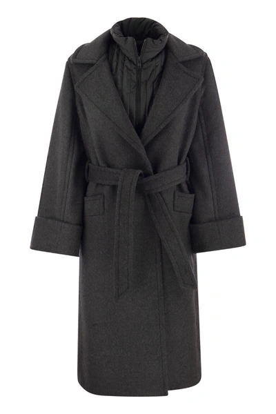 Shop Fay Double Coat In Anthracite