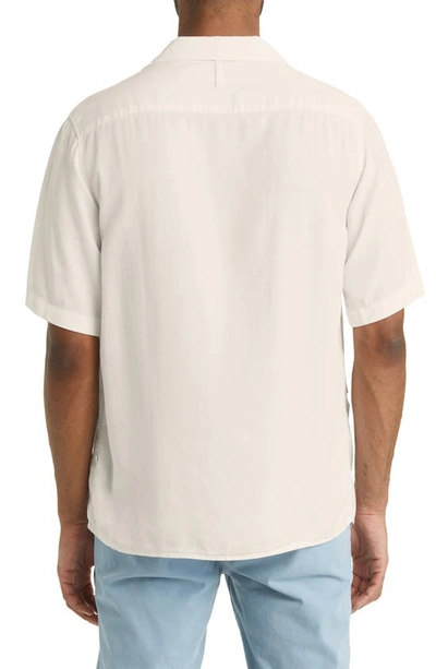Nn07 Julio 5029 Short Sleeve Lyocell & Linen Button-up Camp Shirt In White