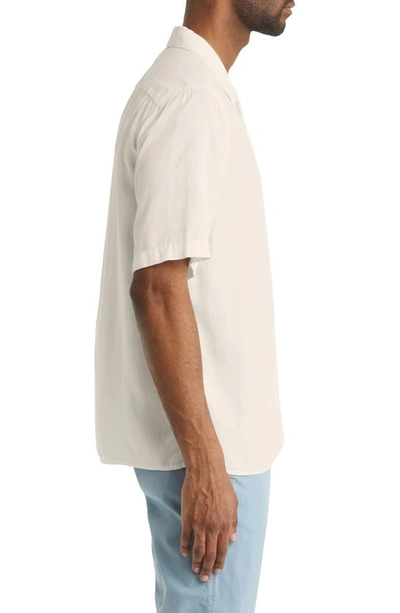 Nn07 Julio 5029 Short Sleeve Lyocell & Linen Button-up Camp Shirt In White
