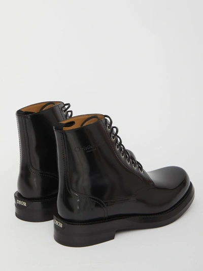 Shop Dior Leather Carlo Boots In Black