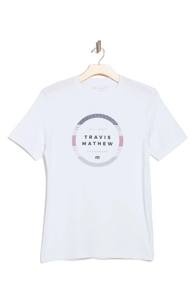 Shop Travis Mathew Travismathew Secondary School Cotton Graphic T-shirt In White