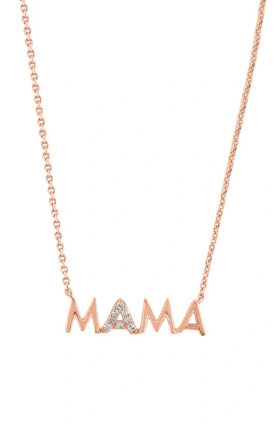 Shop Effy Diamond Embellished Mama Statement Necklace In Rose Gold