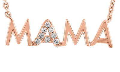 Shop Effy Diamond Embellished Mama Statement Necklace In Rose Gold