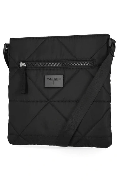 Shop Tahari Janie Nylon Diamond Quilt Crossbody Bag In Black