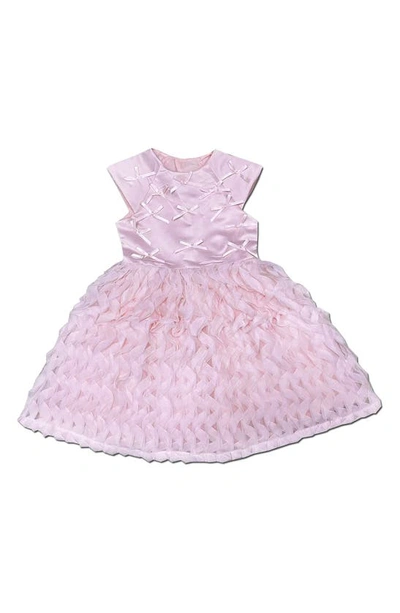 Shop Joe-ella Kids' Bow Textured Dress In Pink