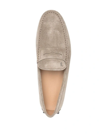 Shop Tod's Gommini Suede Driving Shoes In Grey