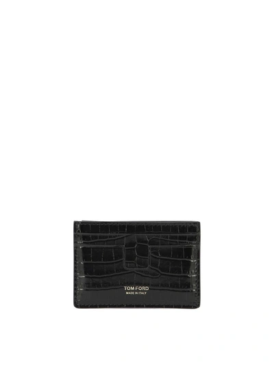 Shop Tom Ford "alligator" Card Holder In Black