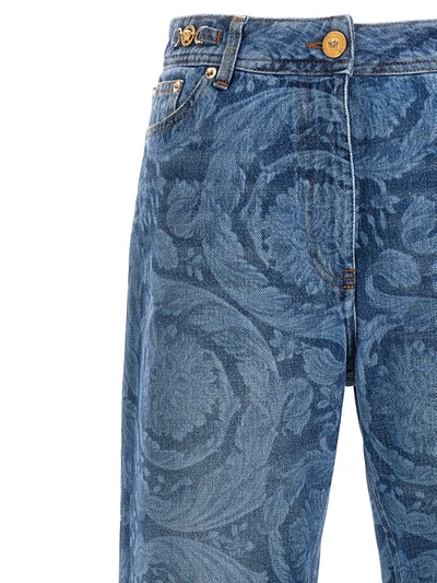 Shop Versace 'barocco' Jeans In Blue