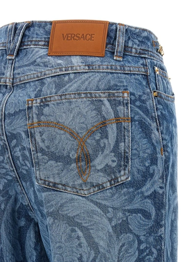 Shop Versace 'barocco' Jeans In Blue