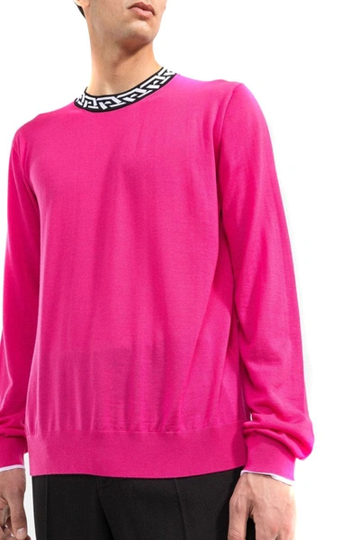 Shop Versace Sweaters In Fuchsia