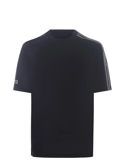 Shop Y-3 Adidas T-shirt  "3-stripes" In Black