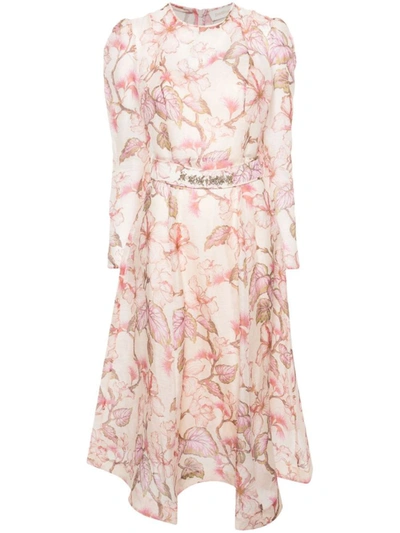 Shop Zimmermann Dresses In Coral Hibiscus