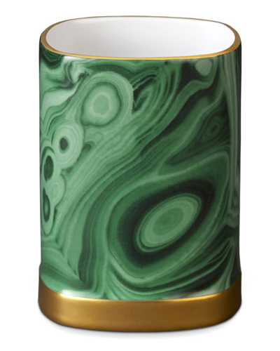 Shop L'objet Malachite Pencil Cup In Green