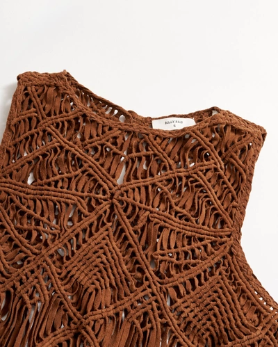Billy Reid Suede Crochet Tank In Country Brown