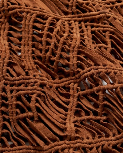 Billy Reid Suede Crochet Tank In Country Brown