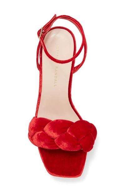 Shop Loeffler Randall Fae Puffy Braid Platform Velvet Sandal In Scarlet