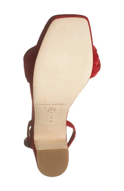 Shop Loeffler Randall Fae Puffy Braid Platform Velvet Sandal In Scarlet