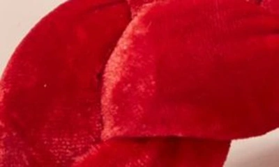 Shop Loeffler Randall Fae Puffy Braid Platform Velvet Sandal In Scarlet