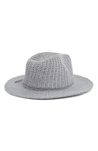 Shop Nine West Rib Knit Panama Hat In Grey
