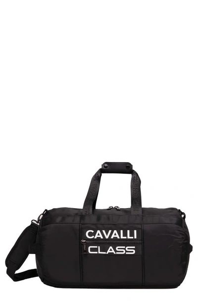 Shop Roberto Cavalli Logo Duffle Bag In Black