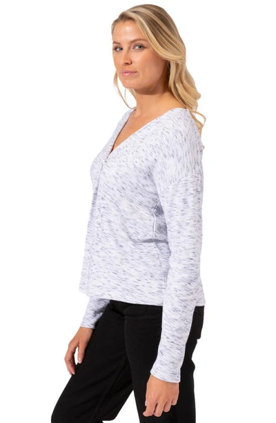 Shop Threads 4 Thought Johanna Long Sleeve V-neck Overlap Shirt In Marble