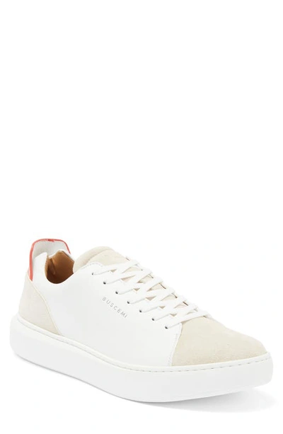 Shop Buscemi Uno Croc Embossed Sneaker In White/ Orange