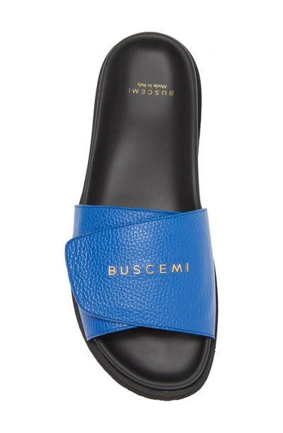 Shop Buscemi Alice Scratch Slide Sandal In Bluette