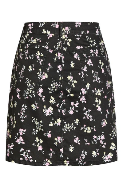 City Chic Trendy Plus Size Floral Summer Ditsy Skirt In Black Summer Ditsy