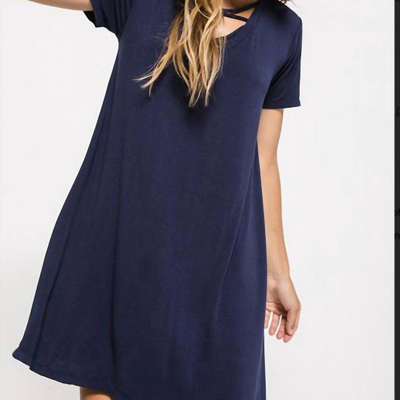 Shop Z Supply The Cross Front Tee Dress In Blue