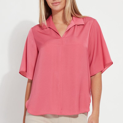 Shop Lyssé Telia Cropped Pull On Top In Pink